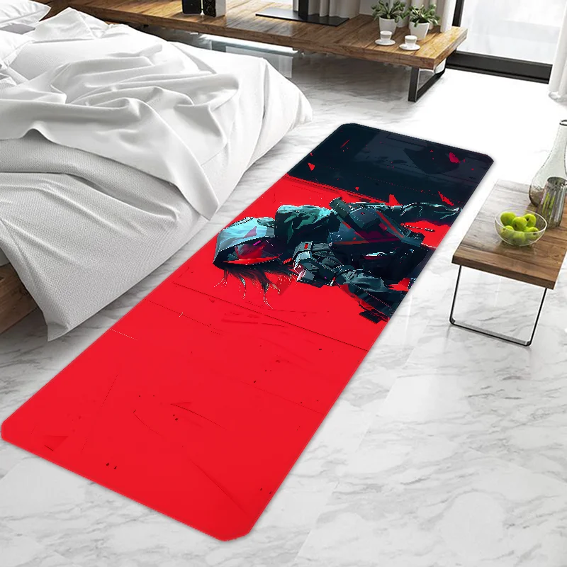 Adventurous Game V-Valorant Entrance Doormat Non-slip Washable Kitchen Carpet Living Room Hallway Rugs Door Mats Bathroom Bath