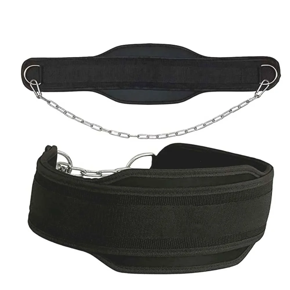 Heavy Duty Weight Lifting Belt with Chain, Dipping Belt, Pull Up, Chin Up, Kettlebell, Barbell, Fitness, Bodybuilding Gym, Thick