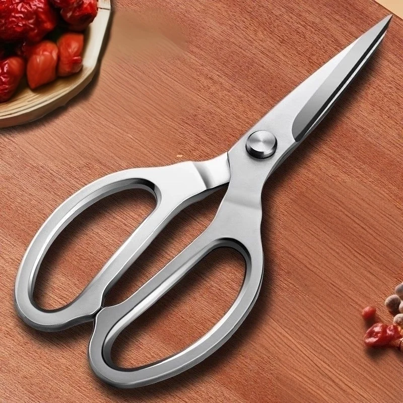 Stainless Steel Kitchen Scissors Multi-Functional Household Heavy-Duty Bone Cutting Fish Killing Food Scissors