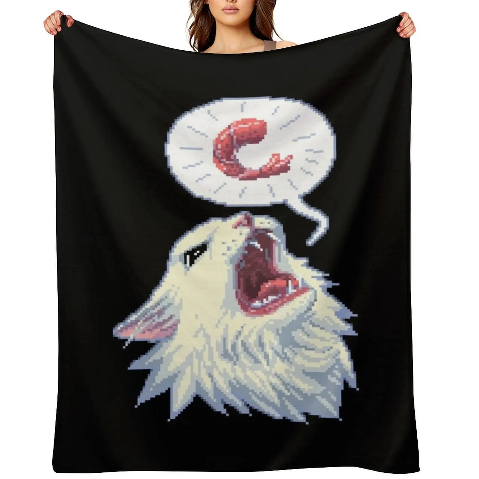 8-bit Shrimpin' Thurston the cat Throw Blanket Plush For Baby halloween Hair for sofa Blankets