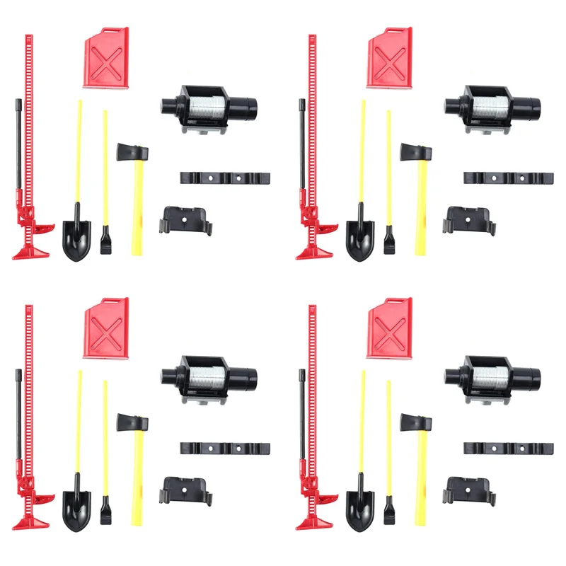 

Набор из 4 предметов: багажник, лебедка, лопата, топливный бак, декоративные элементы для радиоуправляемых моделей автомобилей, запчасти для имитационных краулеров SCX10 D90