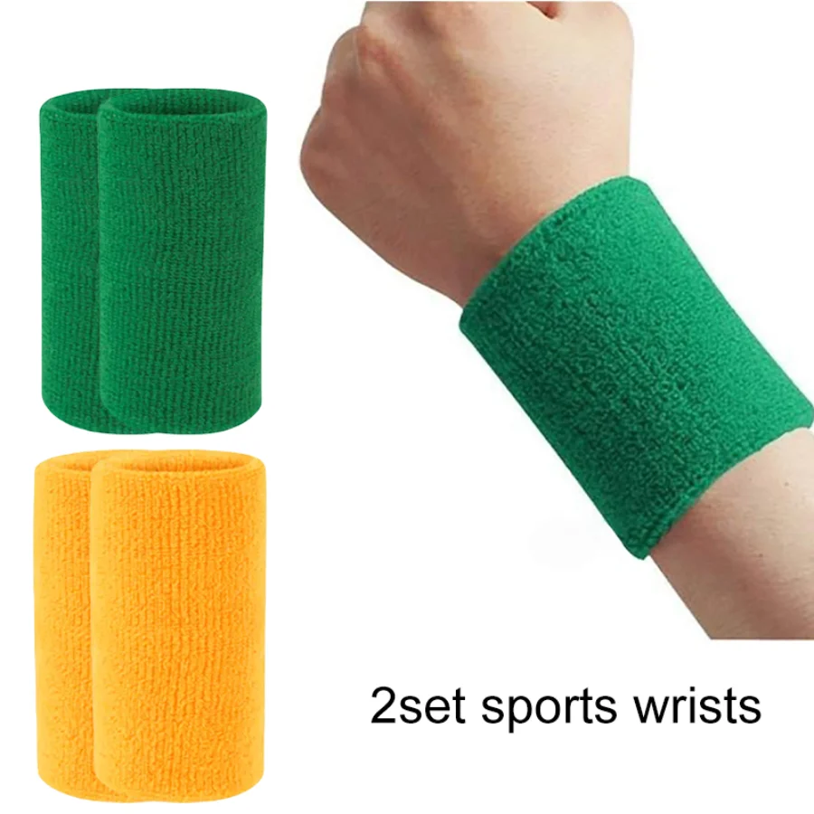 

2 Pairs Solid Color Extra Long Sports Wrist Warmers