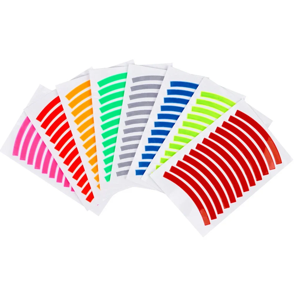 12PCS/Sheet Color Kids Balance Bike Reflective Sticker Night Riding Warning Lattice Reflective Strip For 12-14 