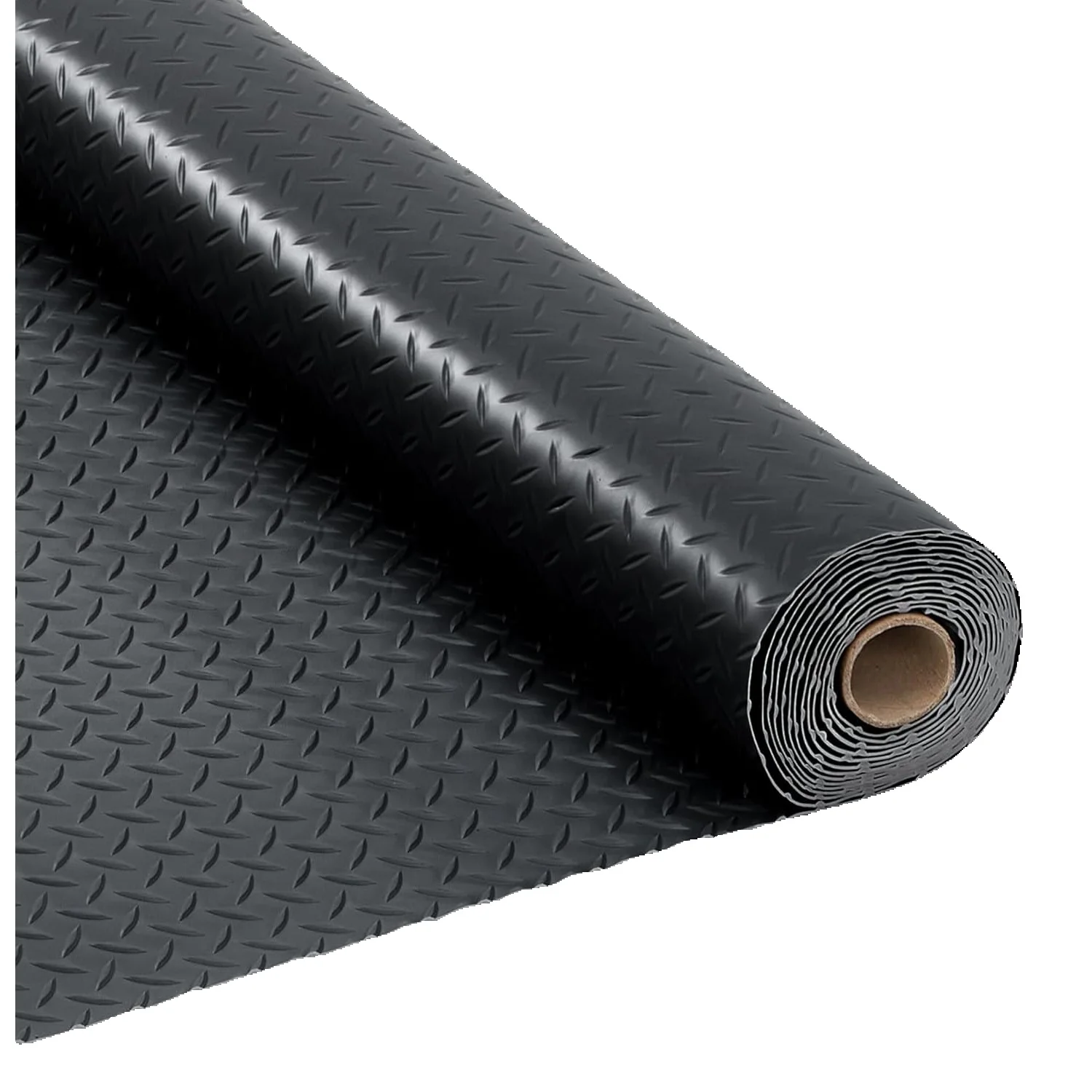 Garagenbodenmatte, rutschfeste PVC-Garagenmattenrolle mit Riffelblechstruktur, strapazierfähiger Bodenschutz gegen Lecks und Flecken, inklusive Montagebänder