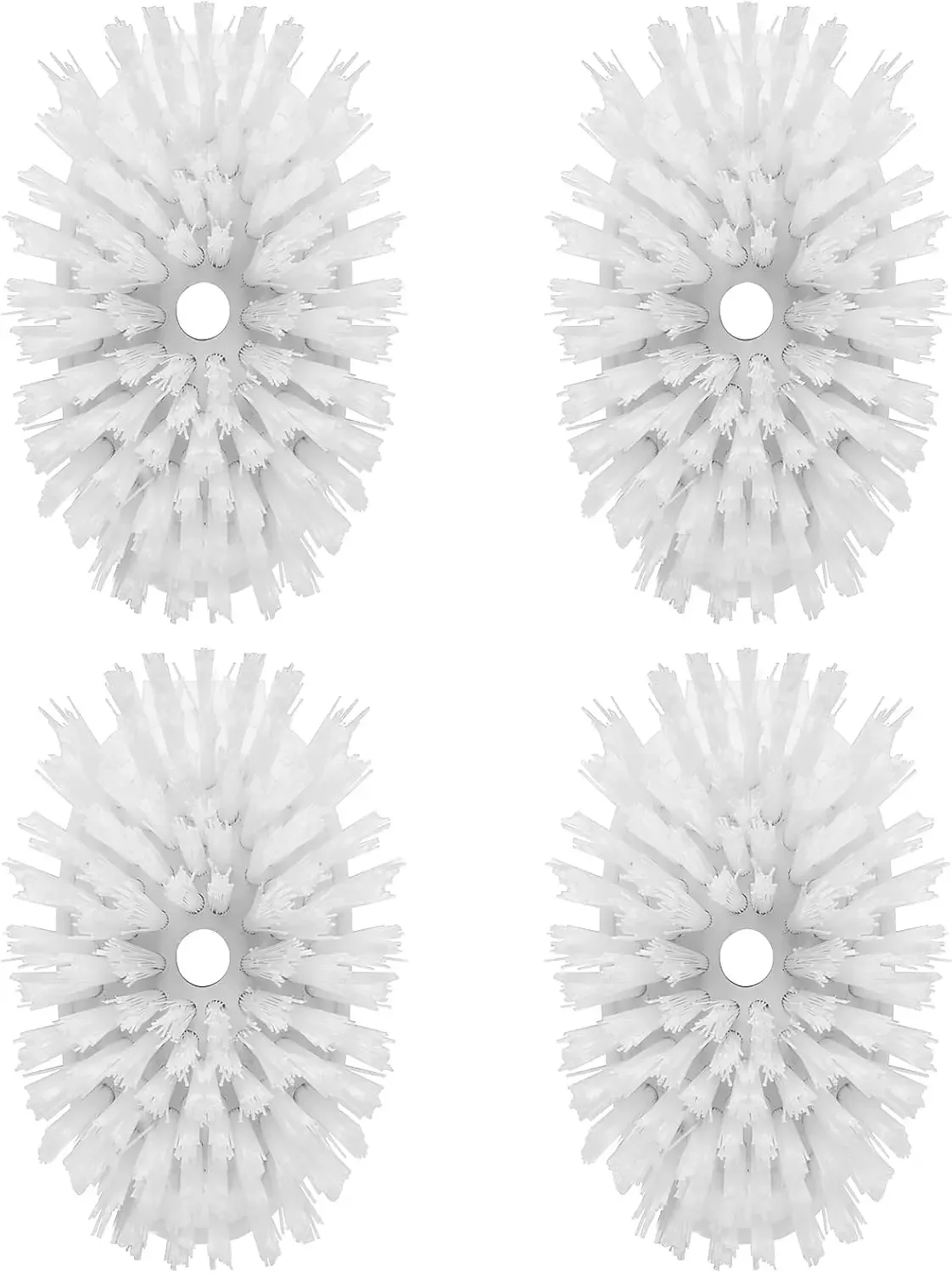 

4-Pack Soap Dispensing Dish Brush Refills with Scraper, Durable Nylon Bristles for Easy Cleaning