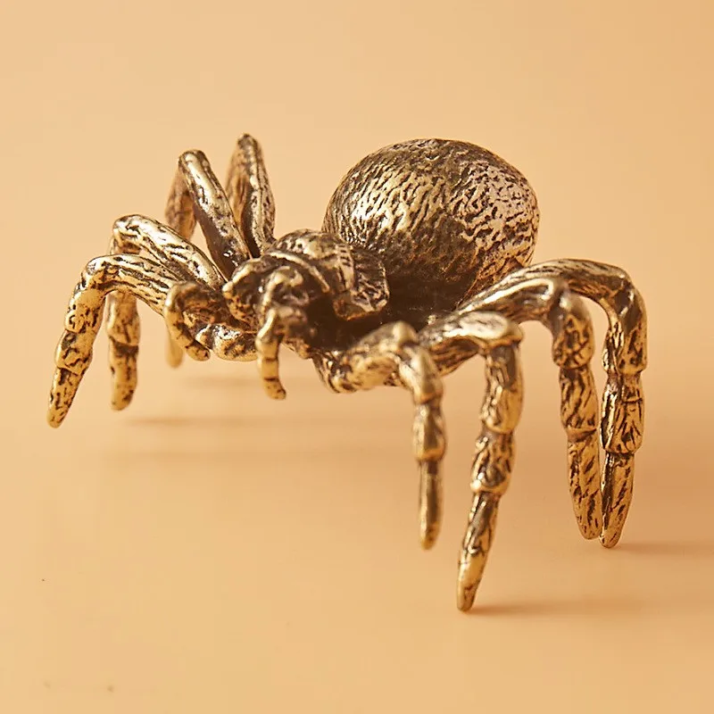 Solid Brass Ornament Vintage Animal Pen Holder Desktop Decoration Crafts Collections Lobster Spider Figurines Tea Pets