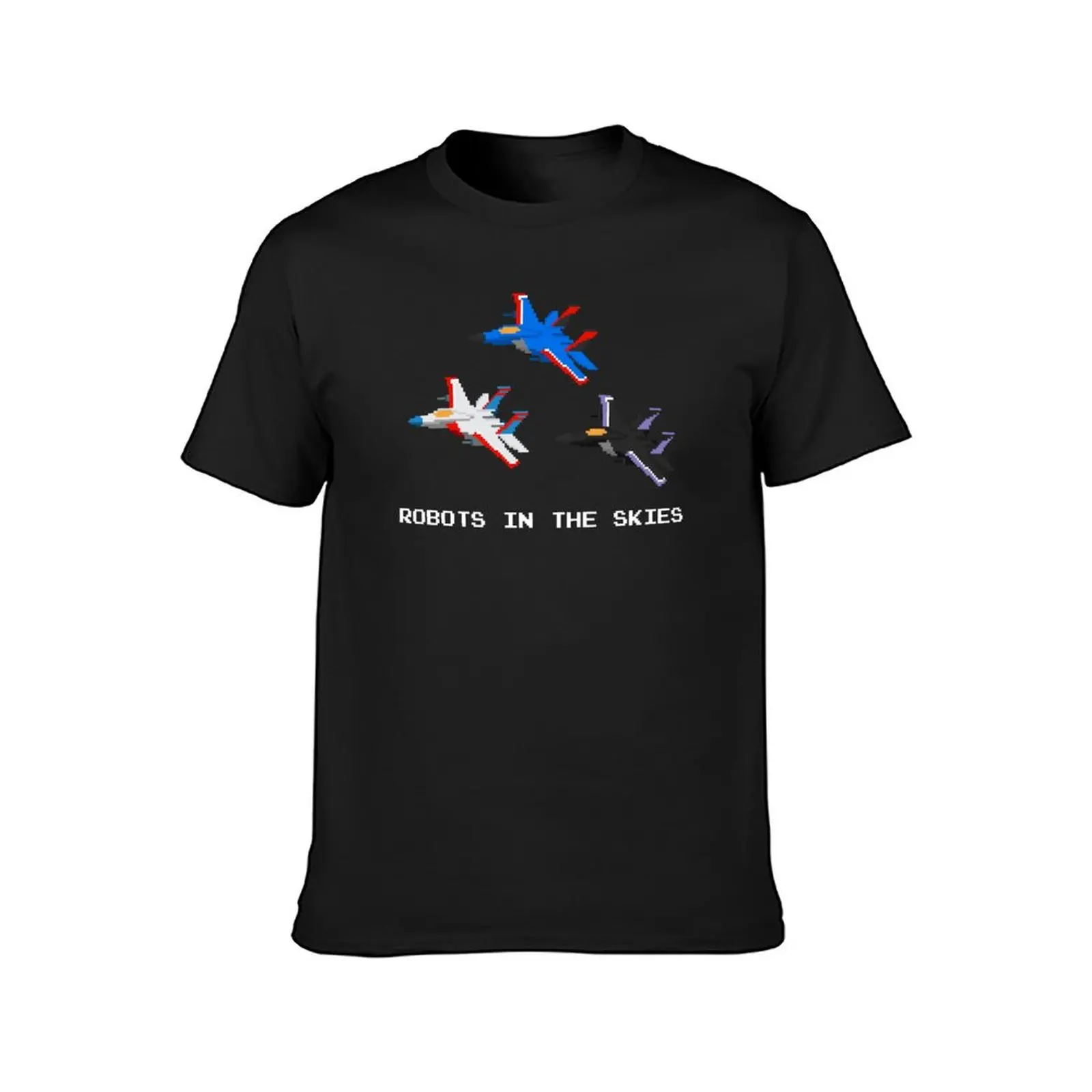 Robots in the Skies T-Shirt Short sleeve tee shirts graphic tees mens t shirts pack