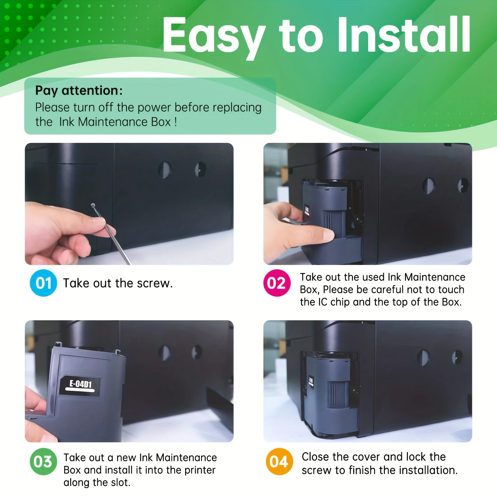 صندوق صيانة epson t04d1 لإبسون WF-2860 Home XP-5105/XP-5100 EcoTank ET-M3180/ET-M3170 #3