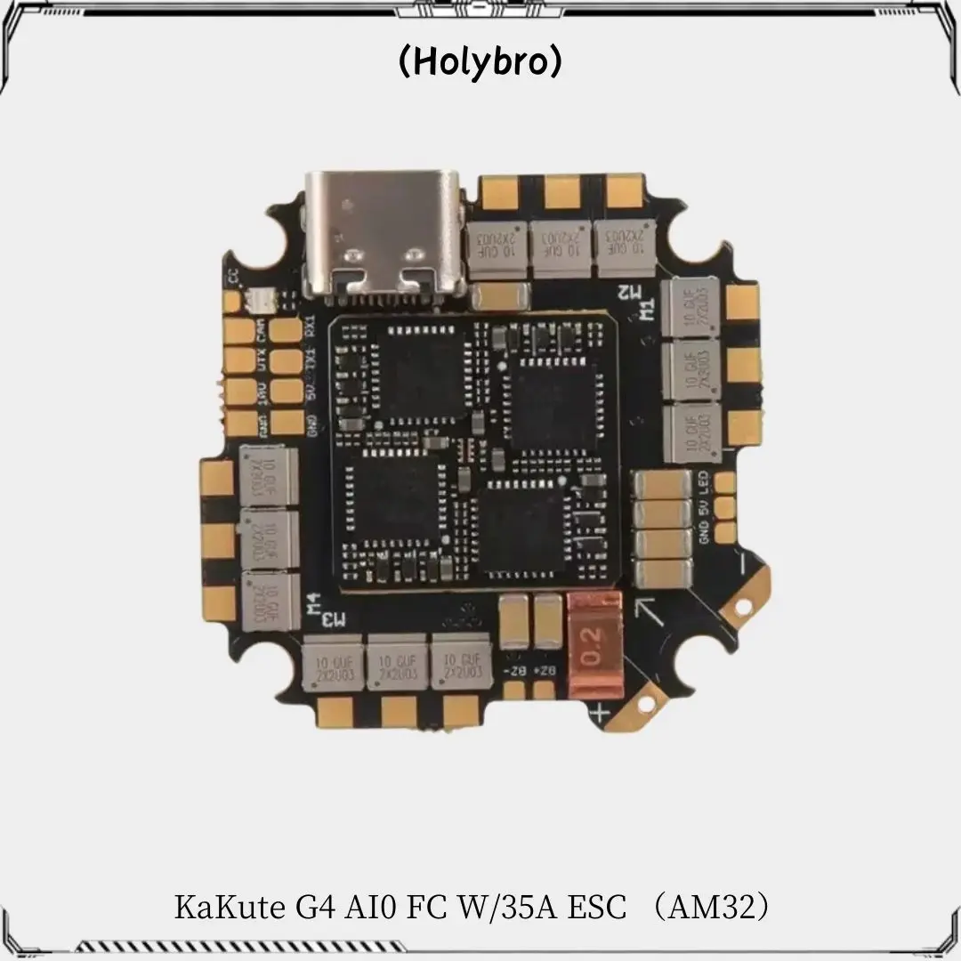 Holybro Kakute G4 AIO 35A G473 controlador de vuelo con AM32 F4 35A 4 en 1 ESC 2-6S LIPO 25X25mm para Drones FPV Freestyle piezas de bricolaje