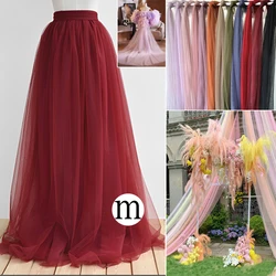 Burgundy Soft Tulle Fabrics by Metres tWedding Celebration Curtain Clothing Dusty Rose Mesh Layout Chair Back Yarn Encryption