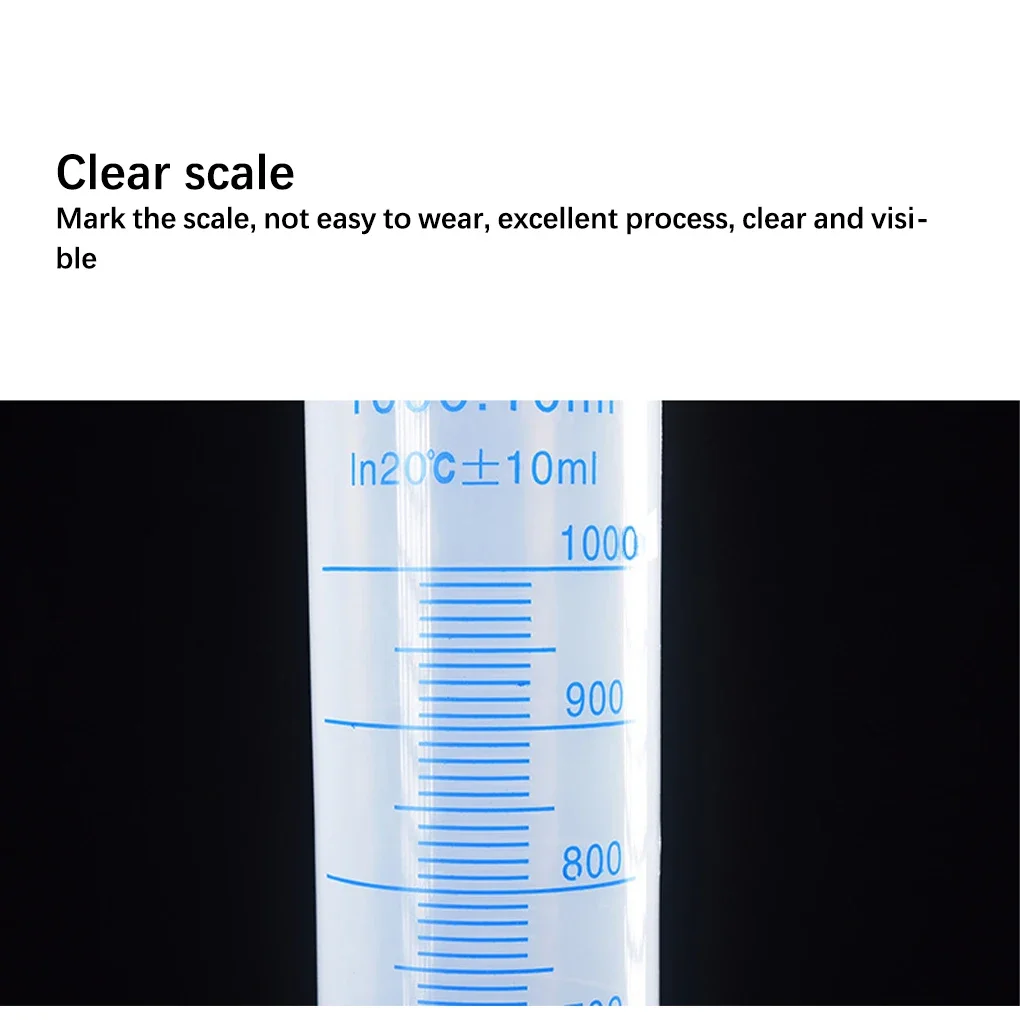1 szt. 10 ml/25/50/100/250/500/1000 ml miarka przezroczysta kuchenna podziałka cylinder probówka narzędzie do laboratorium naukowego
