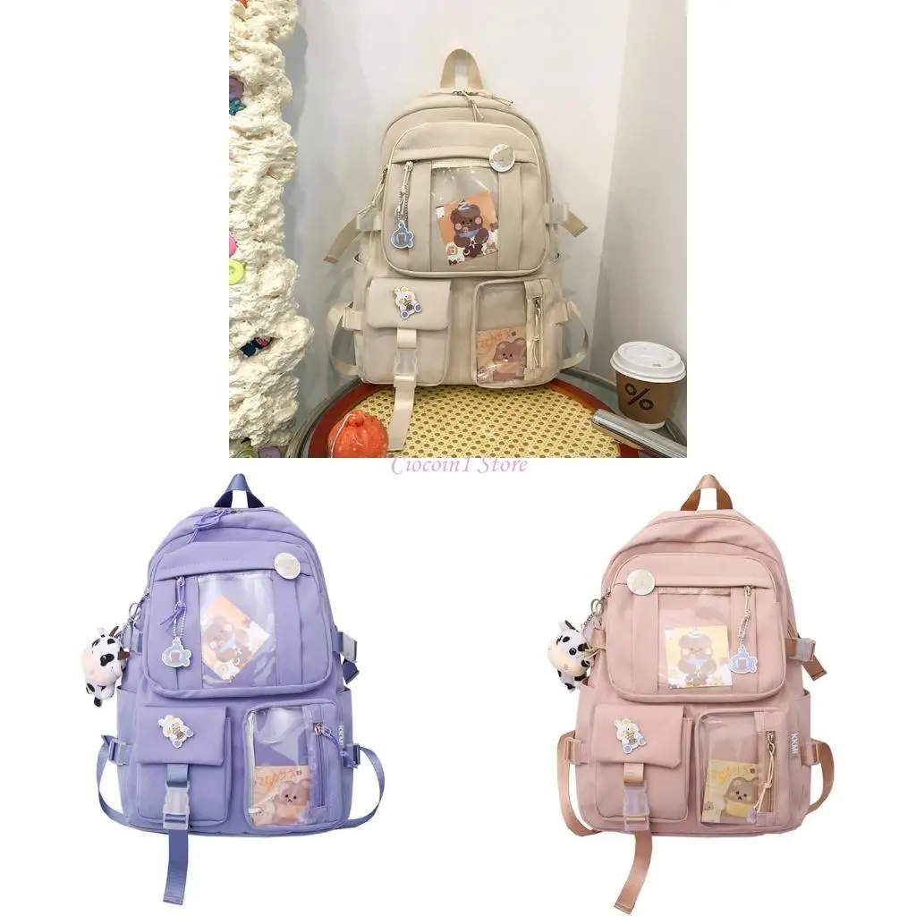 

Y1UB Backpack Nylon Students Schoolbag Shoulder Tote Bag Casual Daypack