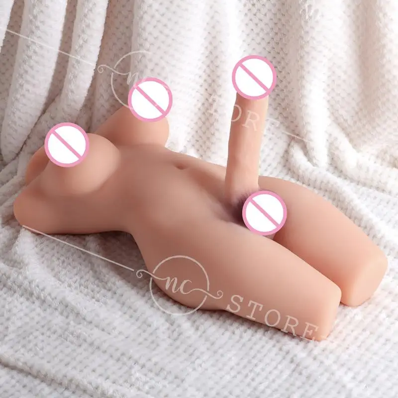 Shemale Half Body Sex Doll Toy For Men Sexy Ladyboy Male Torso Pleasure Doll with Skeleton Dildo Penis Big Boobs Ass Masturbator