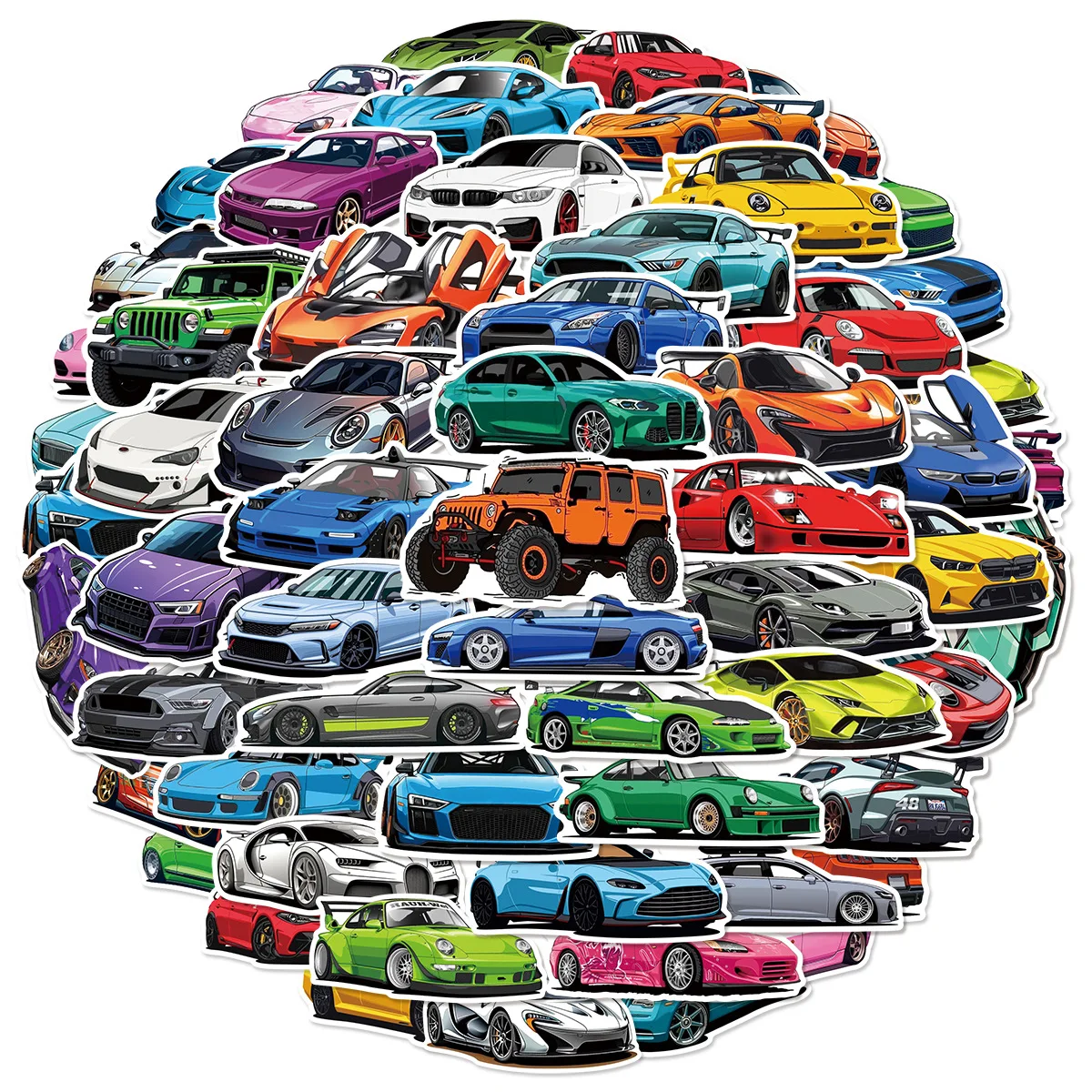 50/100 PCSRacing سيارة الكرتون القرطاسية الكتابة على الجدران ملصقات أكواب مياه الزخرفية سكوتر الأمتعة ملصقات مقاومة للماء