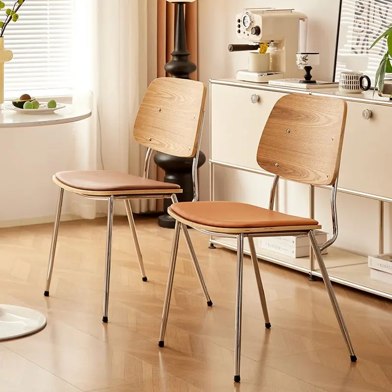 

Nordic Middle Age Dining Chair Frog Chair Minimalist Japanese Retro Simple Net Red Household Table Solid Wood Backrest Chairs