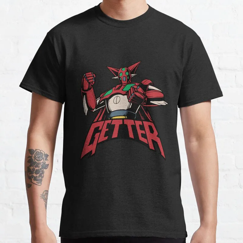 Vintage 70s Anime Getter dragon getter robo super robot Japan mecha manga roboto anime t shirt 100% cotton plus size clothing