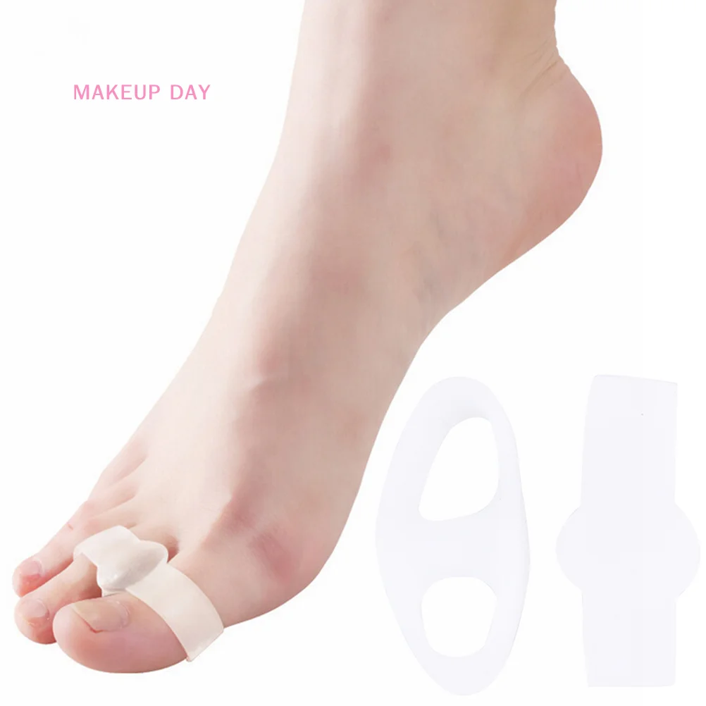 2 Pcs Silicone Gel Toe Straightener Separator Bunion Corrector Pain Relief