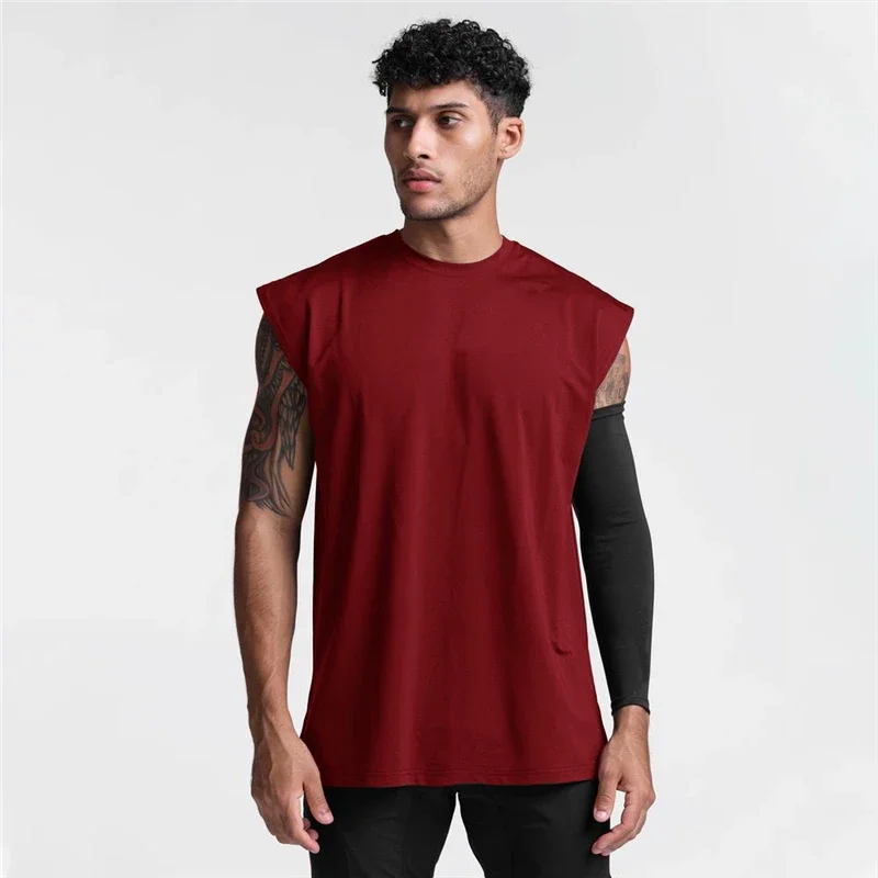 2022 Summer Quick Dry Gym Clothing Mesh Sport Tank Top Men Bodybuilding Sleeveless Shirt Mens Fitness Stringer Running Vest