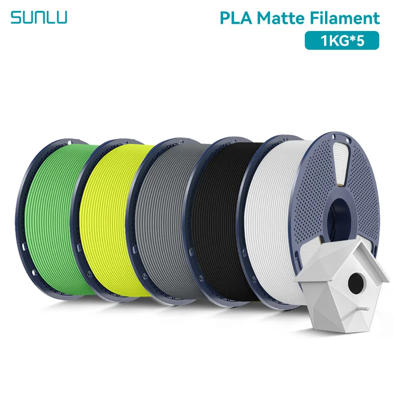 SUNLU 5KG PLA Matte 3D Printer Fila1.75mm 1KG/2.2LBS 3D Printer Filament PLA High Transparency Fast 1-7 Days Delivery RoHS Reach