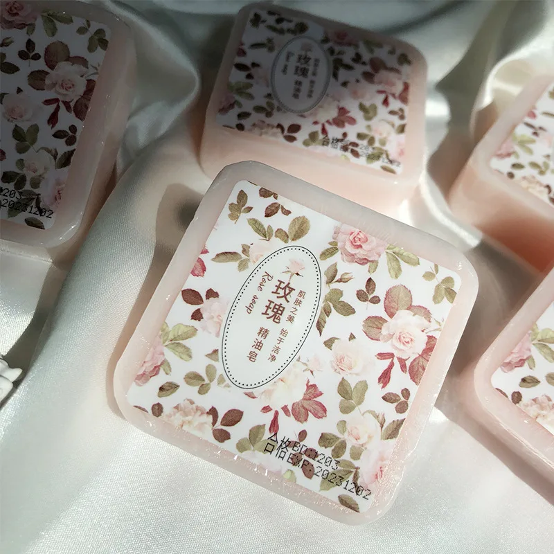 60G*2PCS Cross-Border Luxury Soap - Rose Essential Oil Handmade Soap with Herb Essences for Gentle Bathing and Cleansing