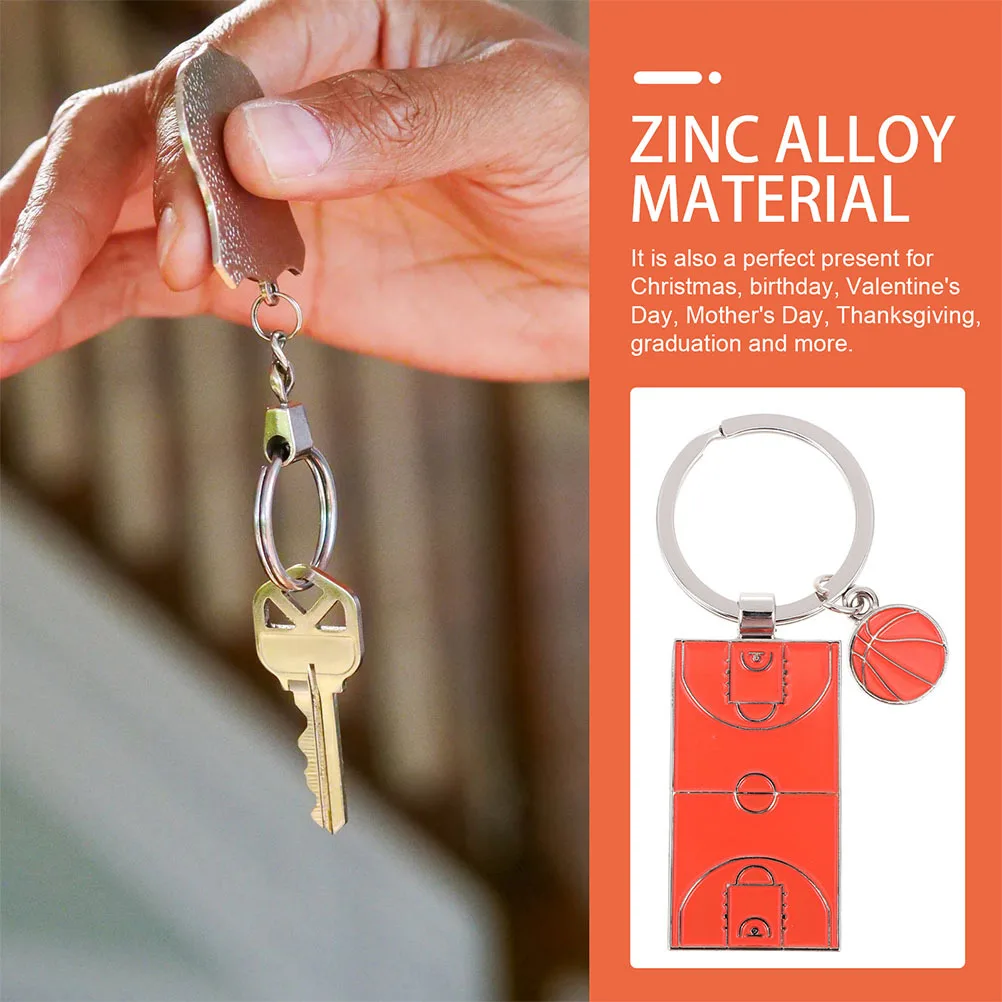 4 pçs chaveiros de metal estilo esportivo quadra de basquete pingente saco pendurado ornamento presentes de basquete para jogadores fãs