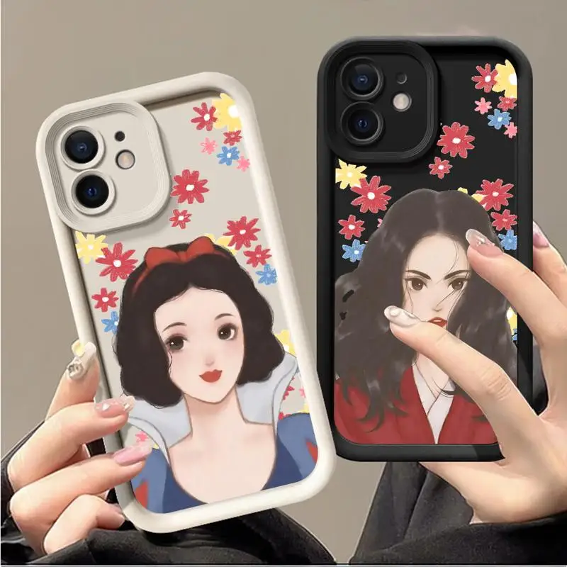 Phone Case for Apple iPhone 15 14 13 12 11 Pro Max 13 12 Mini XS XR X plus Shell Disney Princess Beautiful Art Silicone Cover