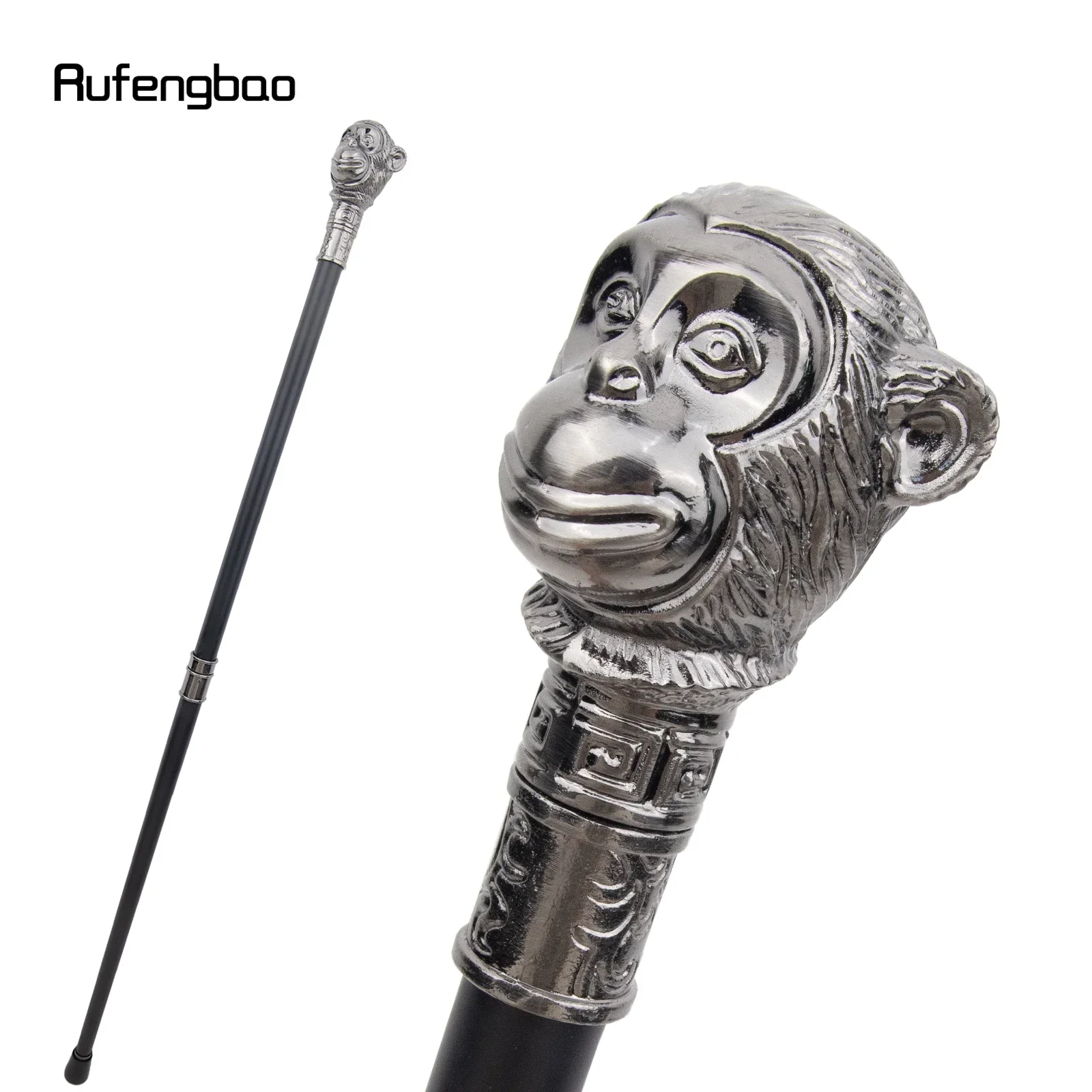 

Silver Monkey Animal Fashion Walking Stick Decorative Cospaly Vintage Party Fashionable Walking Cane Crosier 93cm