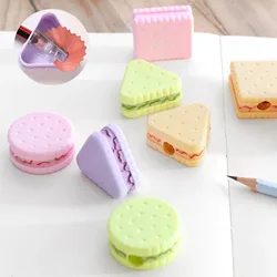 1 Pcs Random Color Pencil Sharpener Kawaii School Supplies Stationery Items Student Prize Kids Gift Sandwich Cookie