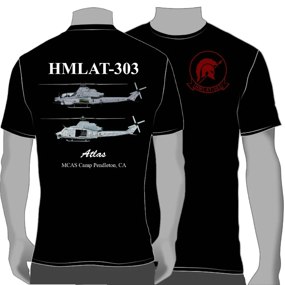 USMC HMLAT-303 Atlas Squadron T-Shirt 100% Cotton O-Neck Short Sleeve Summer Casual Mens T-shirt Streetwear