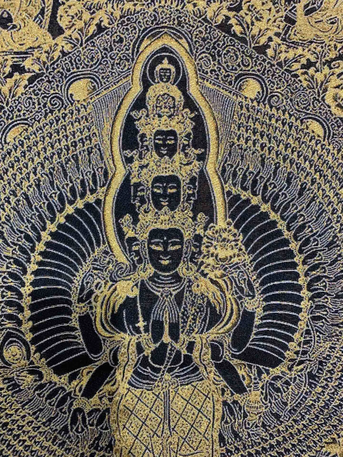 Chinese charm silk mural weaving brocade thousand-hand Guanyin decorative hanging painting Thangka