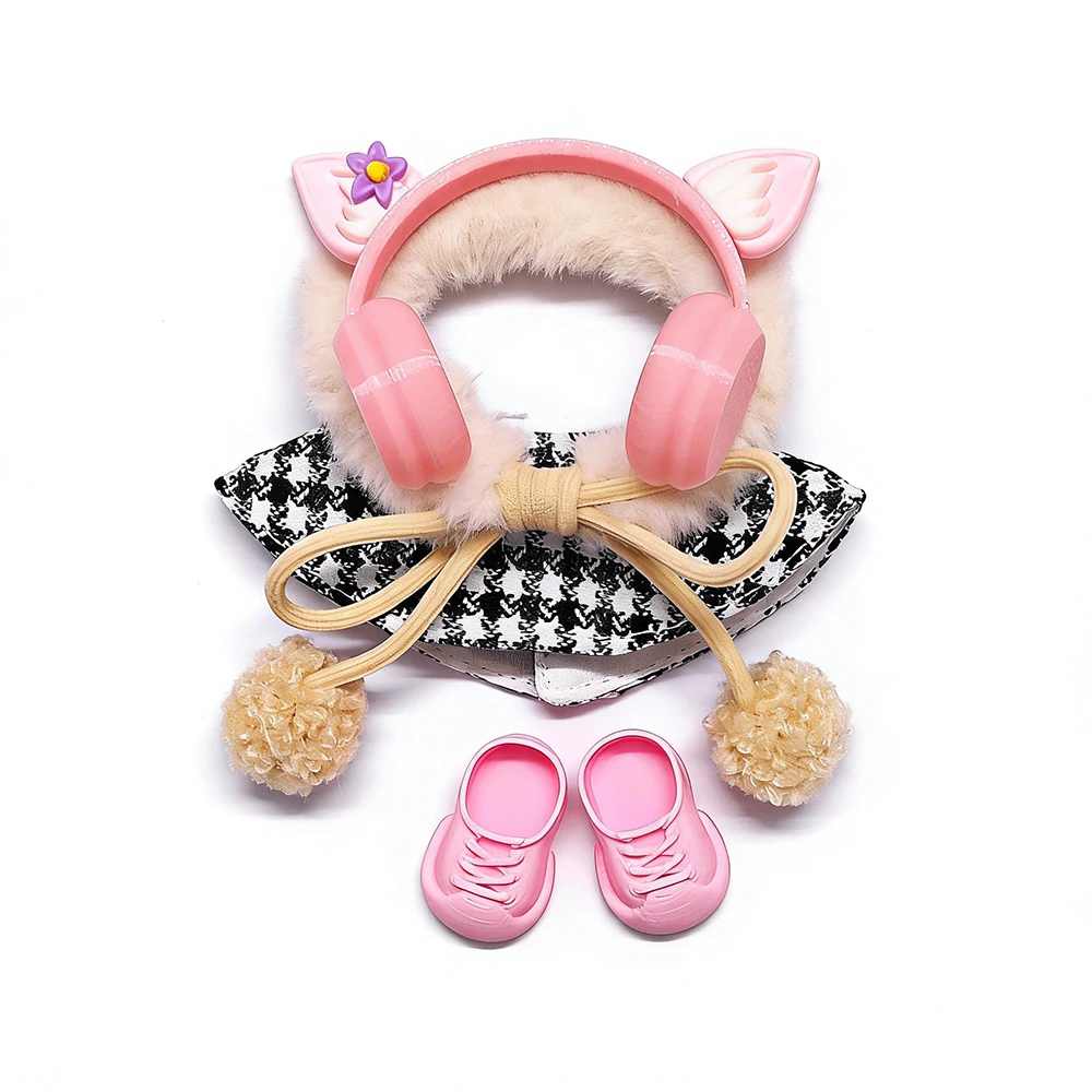 

For 10CM Mini Labubu V4 Doll Clothes Outfit plush Cape DIY Gift Doll Clothes Accessories Sitting Party Changing Dress Game Toys