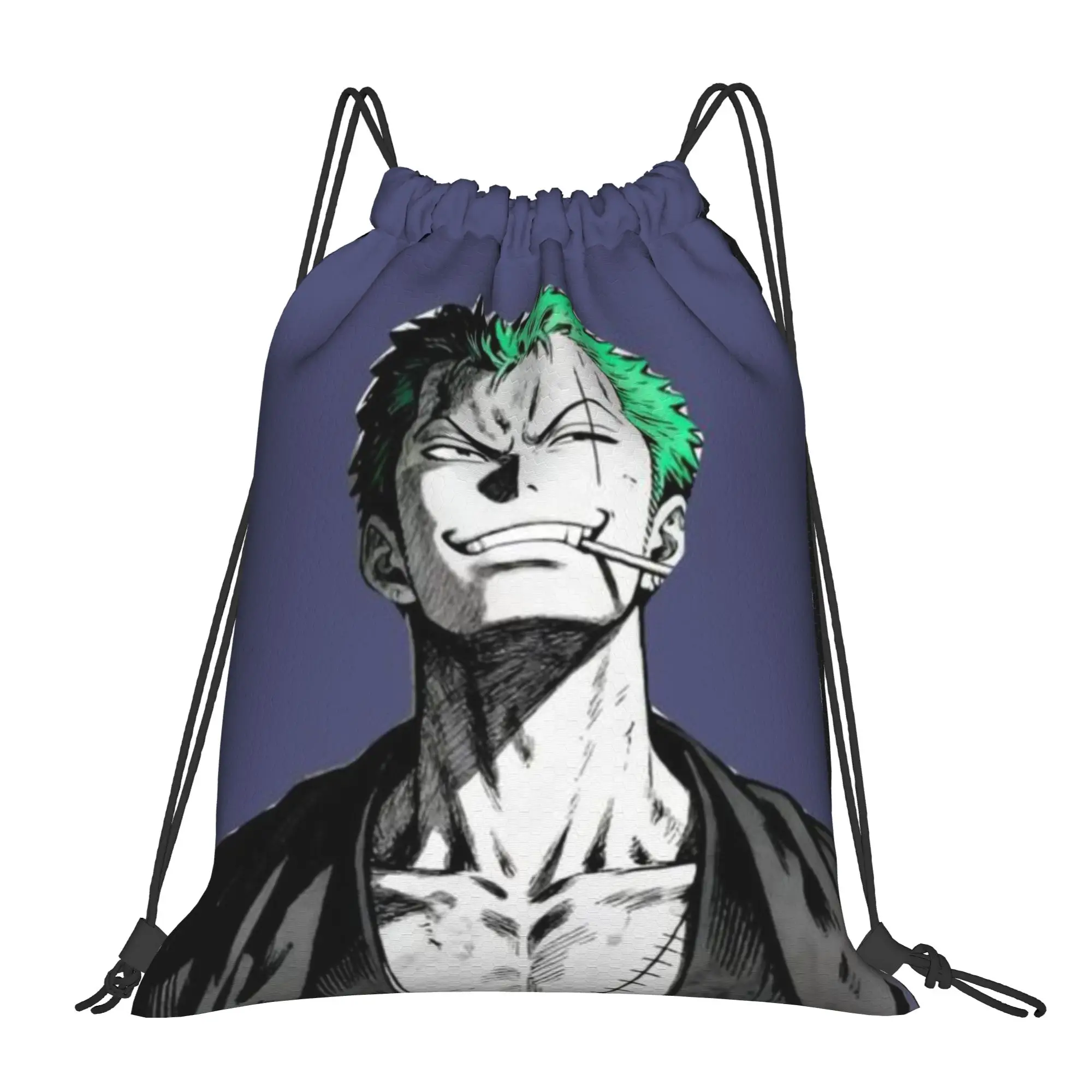 Roronoa Zoro (1) Mochila multifunción con bolsillos para hombre y mujer, bolsa de viaje para adolescentes, bolsas con cordón estampadas