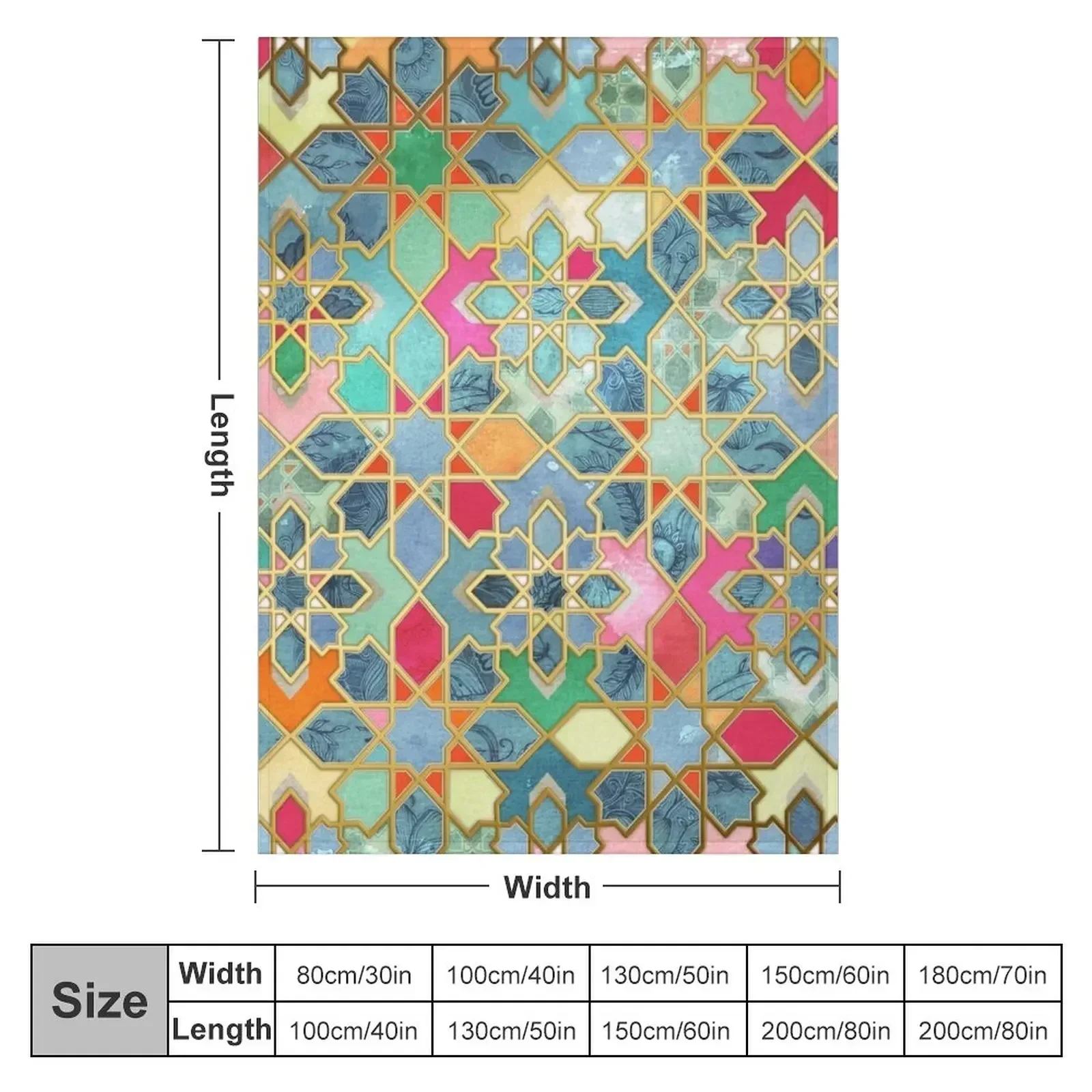 Gilt & Glory - Colorful Moroccan Mosaic Throw Blanket Stuffeds Retros Heavy Decorative Beds Sofa sofa bed Blankets