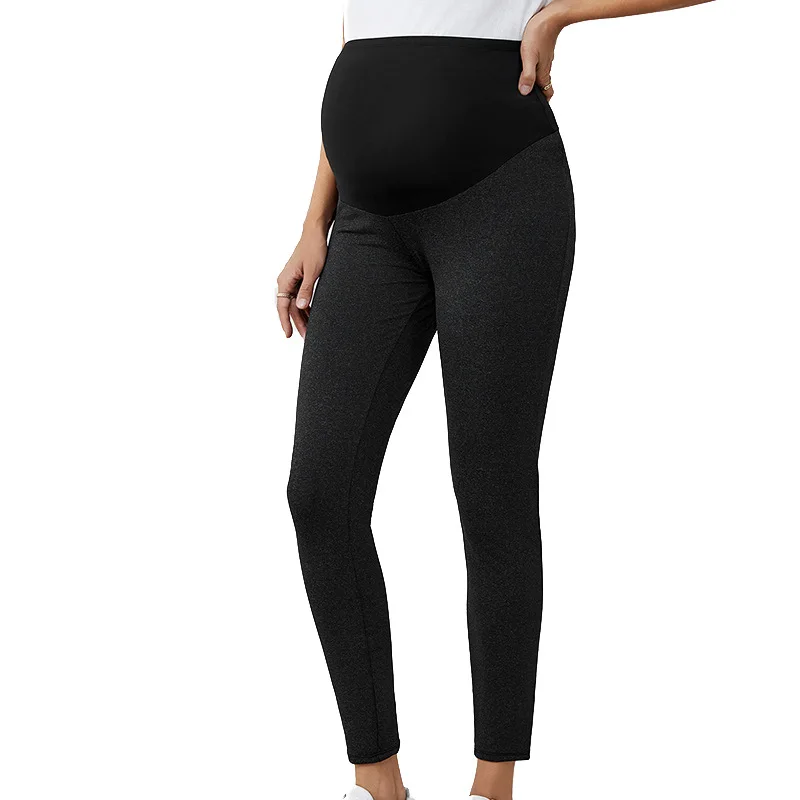 Leggings de maternidade de cintura alta para gestantes, apoio do ventre, calças magras para gravidez, corpo, roupas tricotadas, moda