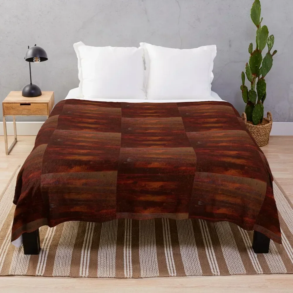 

RUSTED WOOD ORANGE COLOR Throw Blanket Elegant Warm Throw Blanket for Hotel Home