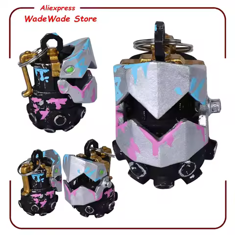 Arcane Jinx Hand Grenade Keychain Cosplay LOL Powder Disguise Weapon Keychains Adult Fantasia Halloween Party Costume Props
