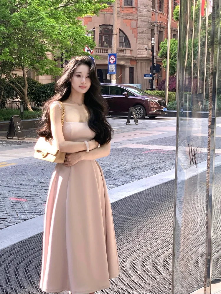 Summer New Elegant Evening Party Midi Dresses Women Vintage senza maniche Y2K Mini Birthday Dress Casual coreano a-line Vestidos