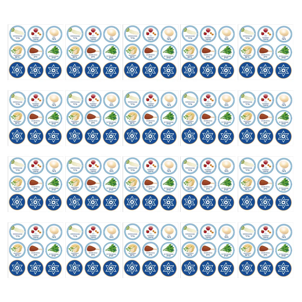

20 Sheets Round Happy Passover Stickers Jewish Holiday Seal Stickers Passover Self Adhesive Labels for Holiday Passover Jewish P