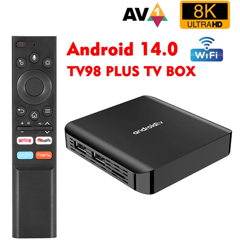 Salange TV98 Plus Smart TV Box Android 14 H313 1GB 8GB AV1 8K Dual WIFI 6 TV98 PLUS TV Set Top Box Media Player TV Box