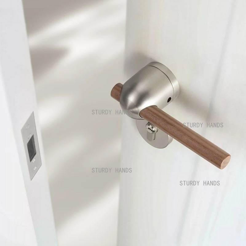 

Цинковый сплав, орех, твердая древесина, бесшумный дверной замок, простой деревянный разделенный внутренний замок для дверной ручки спальни в японском стиле
