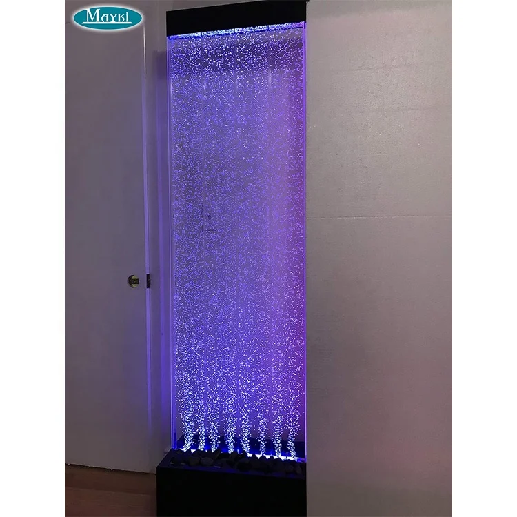 Customization.LED Water Bubble Wall Panel Acrylic Bubble Water Wall Water Fountain Divider Indoor Modern Home Decoration