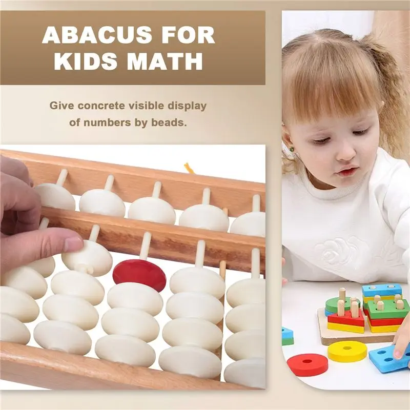 Abacus Chinese Abacus Mathematic Education Teacher Calculator Hanging Abacus Teaching Abacus 58X19cm For Teacher