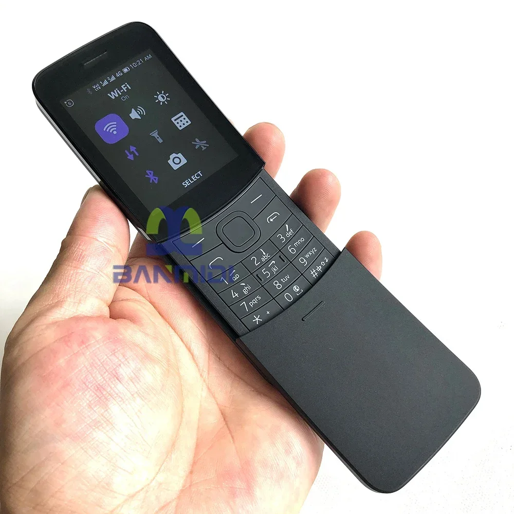 Original 8110 4G Unlocked Mobile Cell Phone Dual-SIM WIFI 4GB+512MB Slide KaiOS Russian Hebrew Arabic Keyboard Banana Cellphone