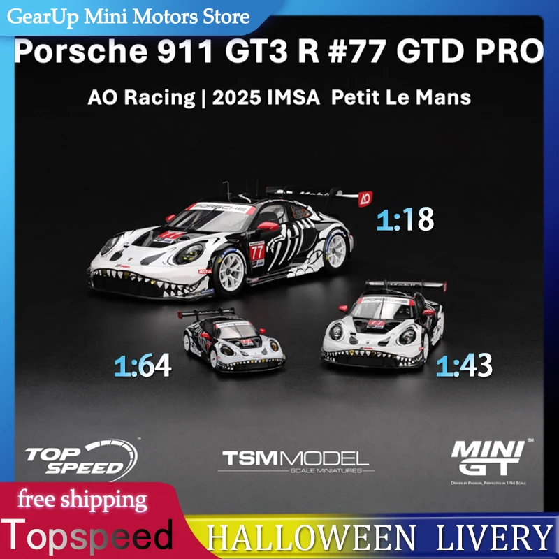 

Новая предпродажа, максимальная скорость 1:18 Porsche 911 GT3 R AO, тема Хэллоуина Le Mans Livery, ограниченная серия, коллекция, модель автомобиля из сплава, игрушка
