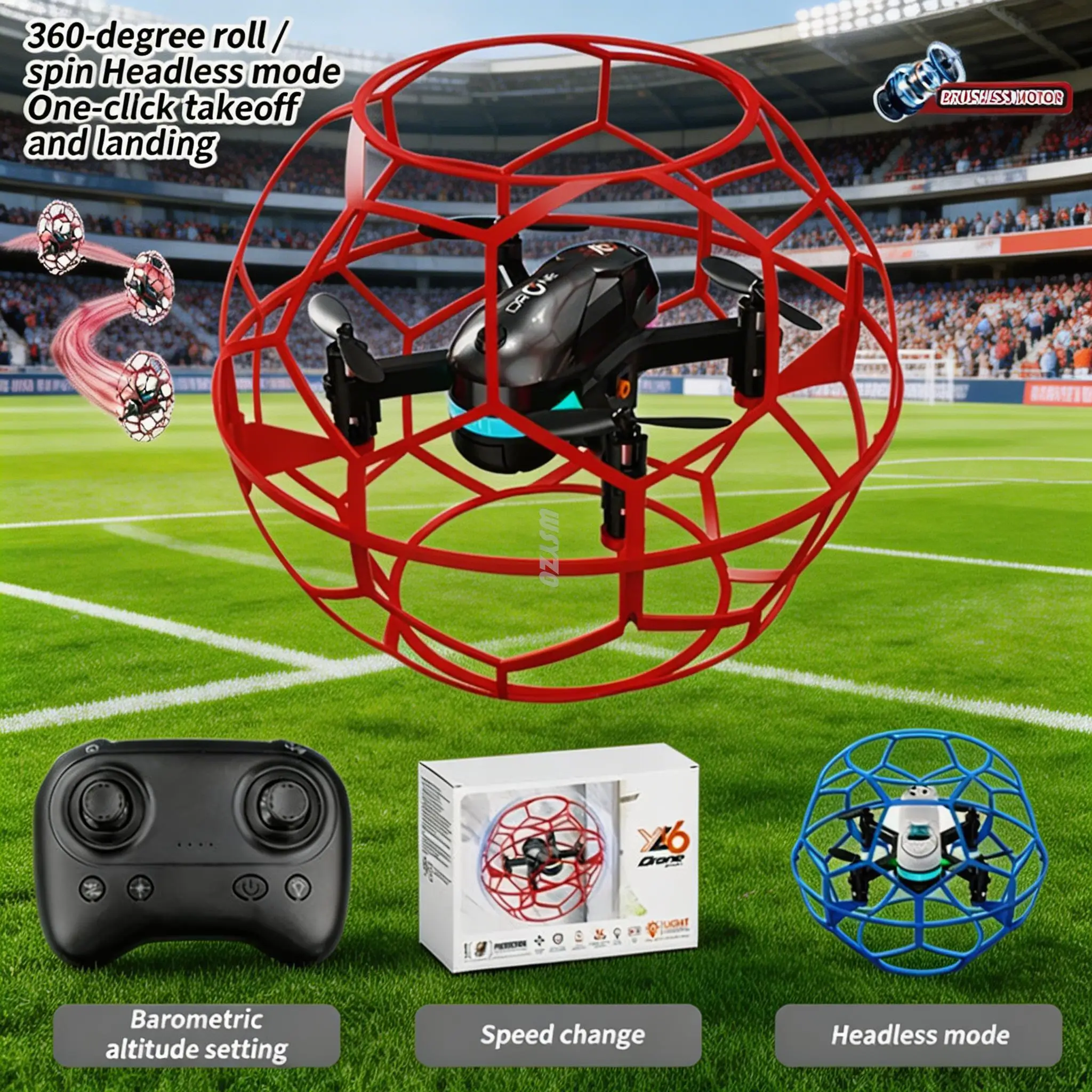 

YL16 Racing Football Drone Full Protection 360° Rolling Hovering Aircraft 2.4G Remote Control Quadcopter Toy For Boys And Girls
