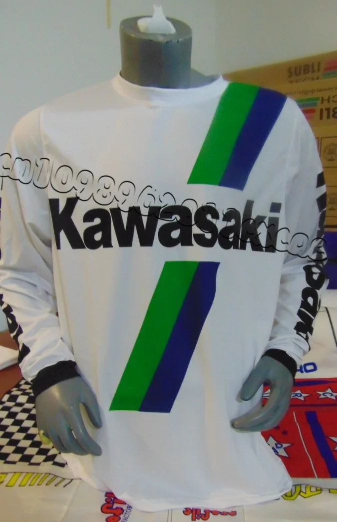 

25 Kawasaki мотоциклетный гоночный трикотаж для мужчин с длинным рукавом, дышащая, быстросохнущая, удобная рубашка для грязевого велосипеда, горной езды
