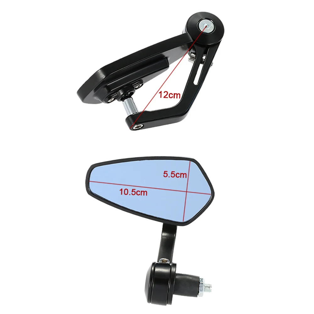 1 Pair of Motorcycle End Bar Rearview Mirror Universal 7/8\