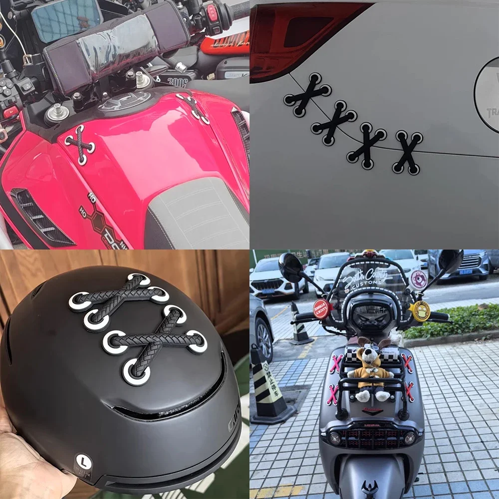 Motorcycle Accessories Body Scratch Decoration Decal 3D Creative Shoelaces Sticker Fit For BMW R1250GS R1200GS LC ADV Universal
