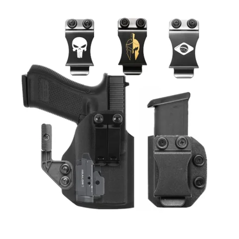 Kydex Internal Holster For Glock 17 19 19X 25 31 45 MOS with Olight Baldr S PL Mini 2 800 Lumens GM23 Flashlight Tactical Light