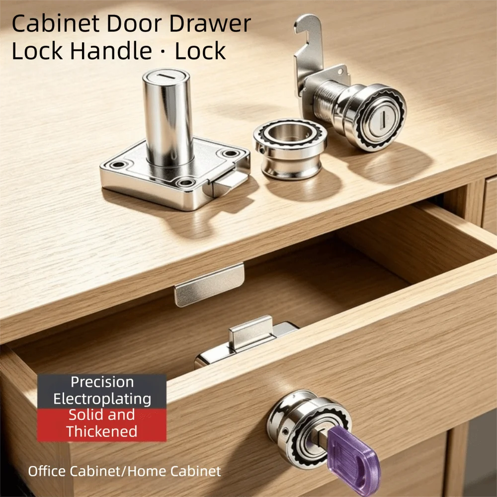 Security Zinc Alloy Drawer Lock With Key Anti-Theft Cabinet Lock Burglarproof 19mm Furniture Lock Bedside Furniture